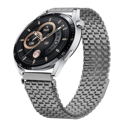 Nine-beads Magnetic Buckle Stainless Steel Watch Band, 22mm