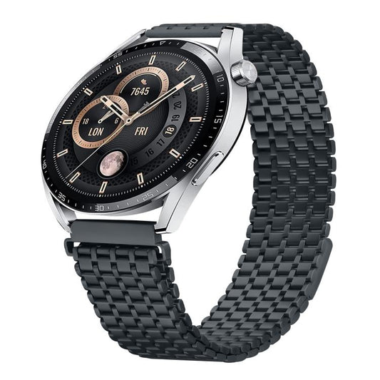 Nine-beads Magnetic Buckle Stainless Steel Watch Band, 22mm