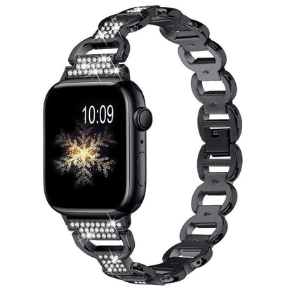 Oval Diamonds Steel Watch Band, For Apple Watch 46mm / 49mm / 45mm / 44mm, For Apple Watch 42mm / 41mm / 40mm / 38mm