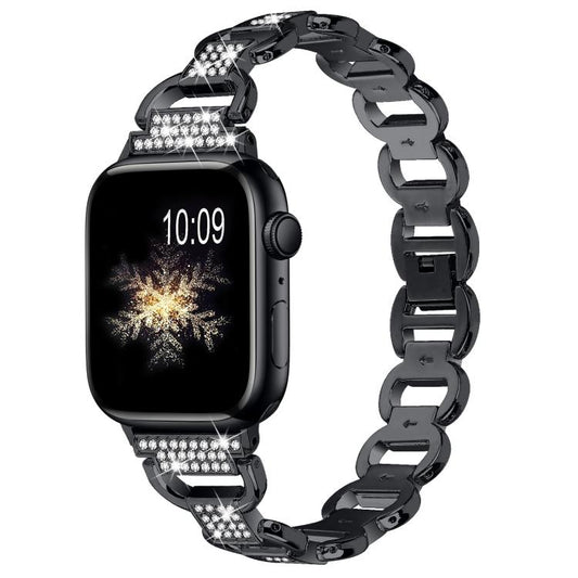 Oval Diamonds Steel Watch Band, For Apple Watch 46mm / 49mm / 45mm / 44mm, For Apple Watch 42mm / 41mm / 40mm / 38mm