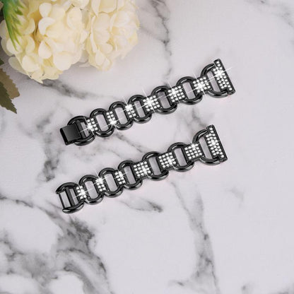 Oval Diamond Stainless Steel Watch Band, 20mm