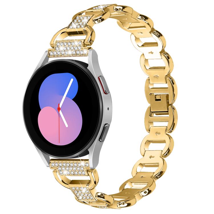 Oval Diamond Stainless Steel Watch Band, 20mm