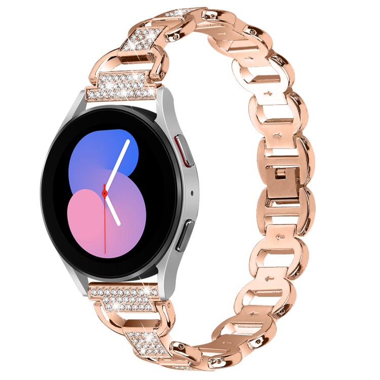 Oval Diamond Stainless Steel Watch Band, 20mm