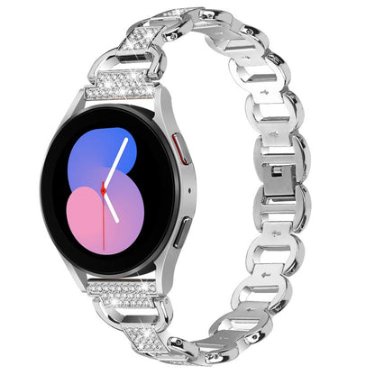 Oval Diamond Stainless Steel Watch Band, 20mm